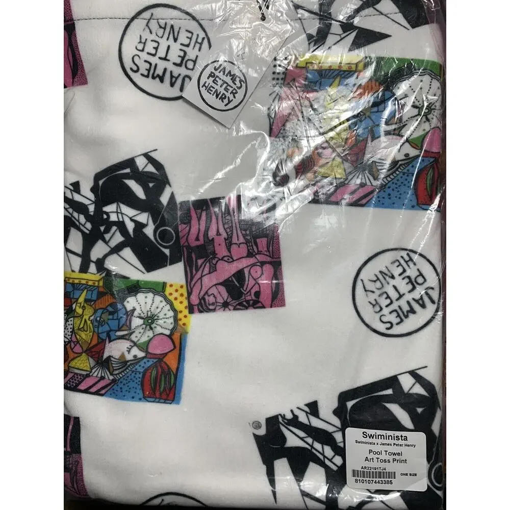 Swiminista x James Peter Henry Pool Beach Art Toss Print Towel NEW